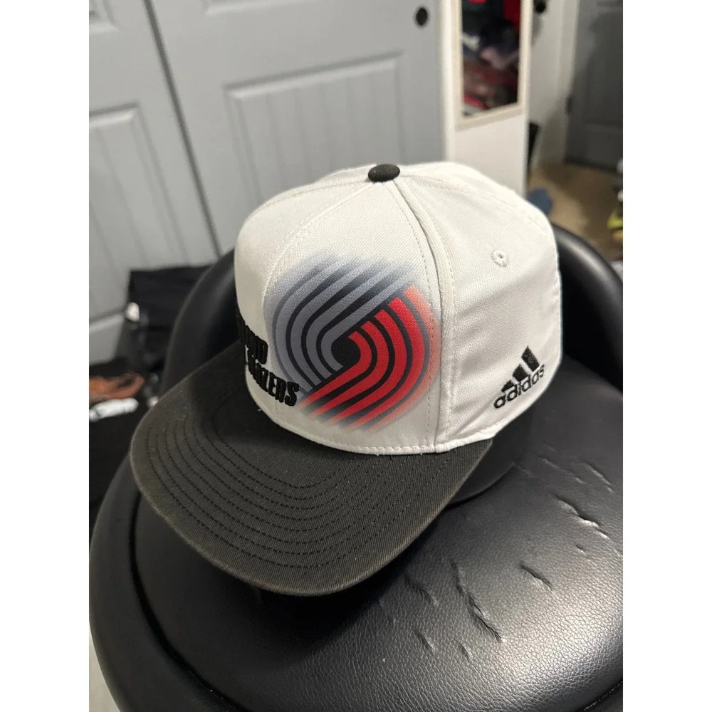 Adidas Portland Trail Blazers NBA Snapback Hat White Black Youth Adjustable Cap